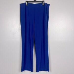 Clara Sun Woo blue elastic waist pullon stretchy pants, size 1X.